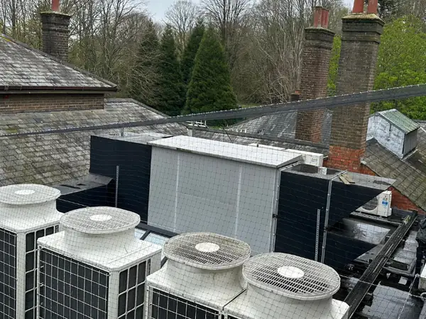 Pest proofing on a commercial rooftop
