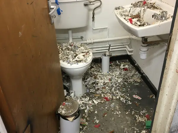 The same room cleaned and disinfected after treatment